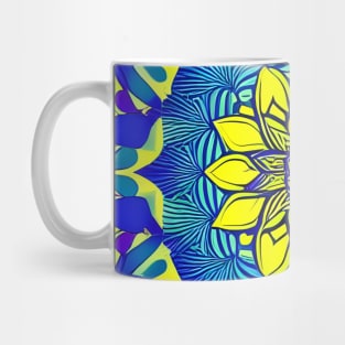 Lotus Mandala (Yellow and Blue) Mug